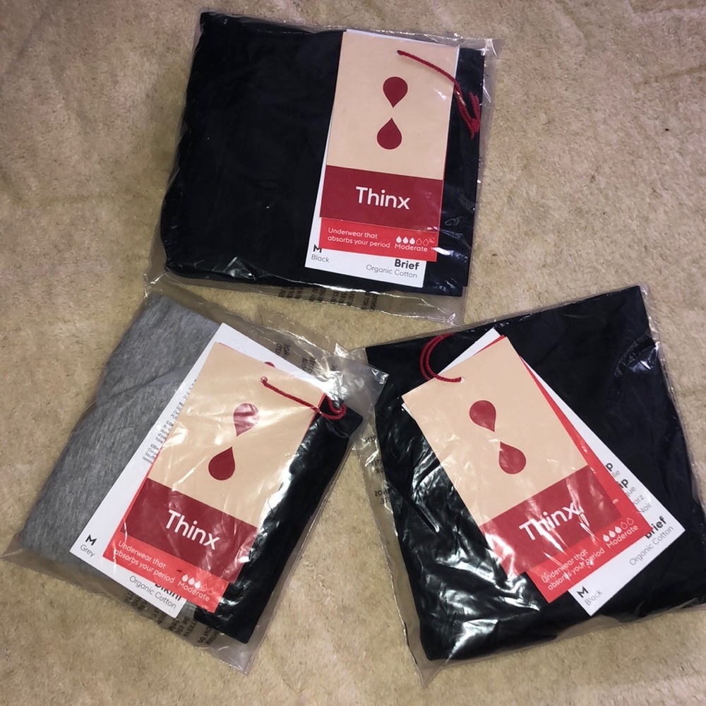 Thinx underwear. 2 brief and 1 bikini